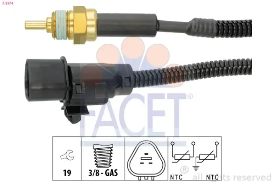 Sensor, Kühlmitteltemperatur FACET 7.3374 Bild Sensor, Kühlmitteltemperatur FACET 7.3374