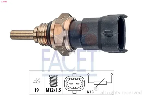 Sensor, Kühlmitteltemperatur FACET 7.3386 Bild Sensor, Kühlmitteltemperatur FACET 7.3386