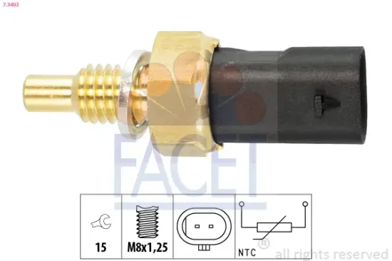 Sensor, Kühlmitteltemperatur FACET 7.3403 Bild Sensor, Kühlmitteltemperatur FACET 7.3403
