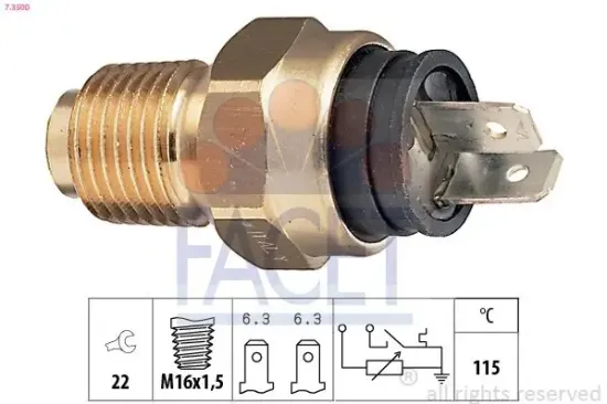 Sensor, Kühlmitteltemperatur FACET 7.3500 Bild Sensor, Kühlmitteltemperatur FACET 7.3500