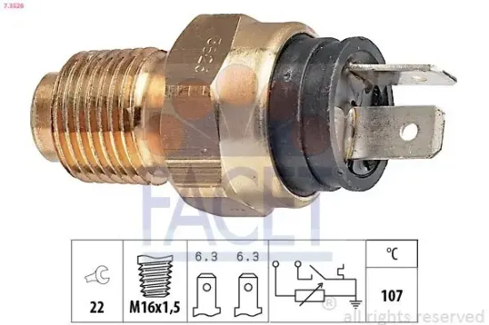Sensor, Kühlmitteltemperatur FACET 7.3526 Bild Sensor, Kühlmitteltemperatur FACET 7.3526