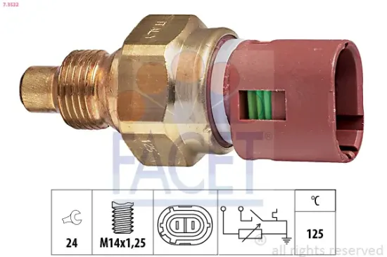 Sensor, Kühlmitteltemperatur FACET 7.3532 Bild Sensor, Kühlmitteltemperatur FACET 7.3532