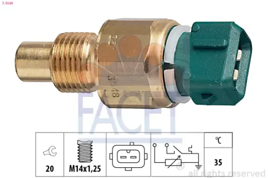 Sensor, Kühlmitteltemperatur FACET 7.3548 Bild Sensor, Kühlmitteltemperatur FACET 7.3548