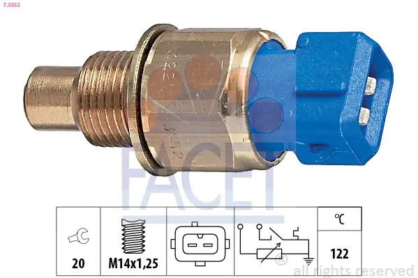 Sensor, Kühlmitteltemperatur FACET 7.3552