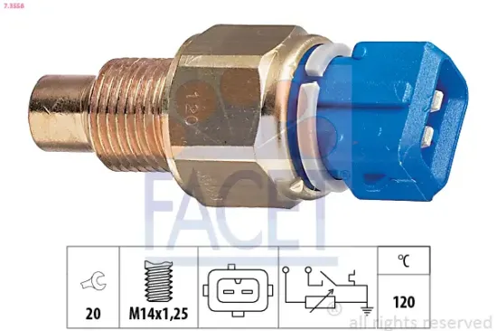 Sensor, Kühlmitteltemperatur FACET 7.3558 Bild Sensor, Kühlmitteltemperatur FACET 7.3558