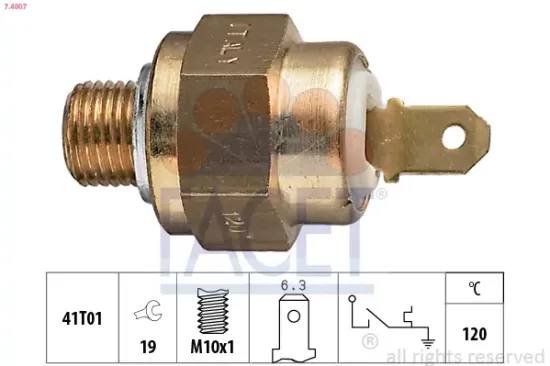 Temperaturschalter, Kühlmittelwarnlampe FACET 7.4007 Bild Temperaturschalter, Kühlmittelwarnlampe FACET 7.4007