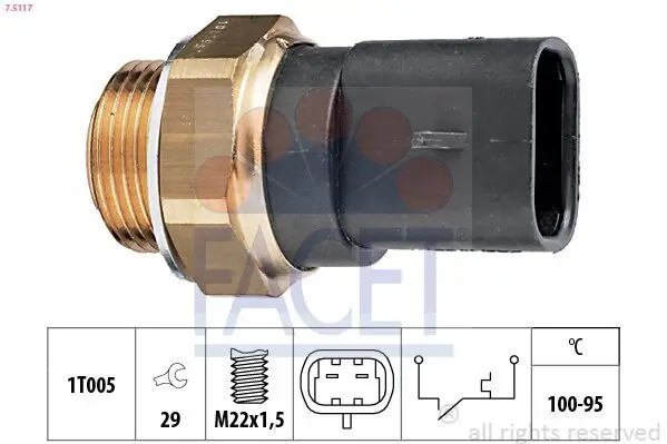 Temperaturschalter, Kühlerlüfter FACET 7.5117