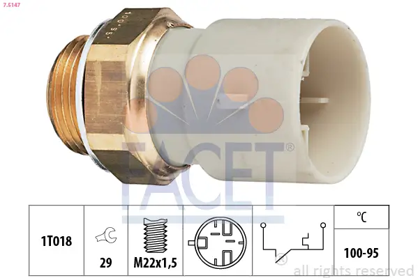 Temperaturschalter, Kühlerlüfter FACET 7.5147
