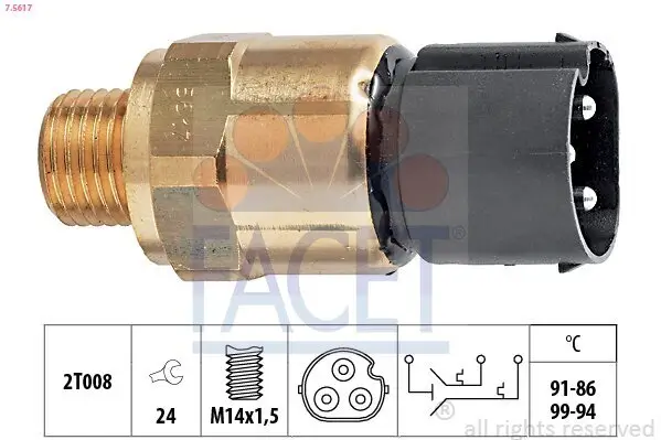 Temperaturschalter, Kühlerlüfter FACET 7.5617