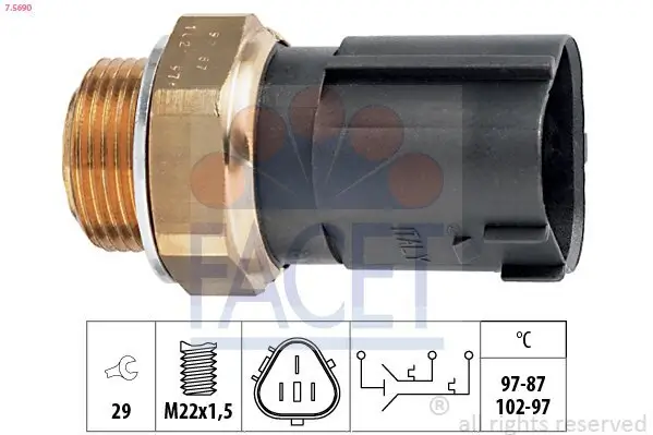 Temperaturschalter, Kühlerlüfter FACET 7.5690