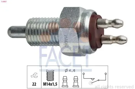 Schalter, Rückfahrleuchte FACET 7.6007 Bild Schalter, Rückfahrleuchte FACET 7.6007