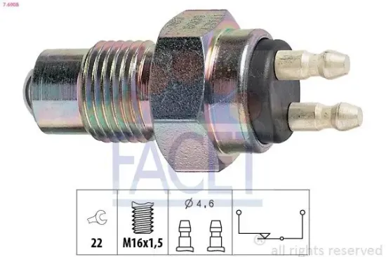 Schalter, Rückfahrleuchte FACET 7.6008 Bild Schalter, Rückfahrleuchte FACET 7.6008