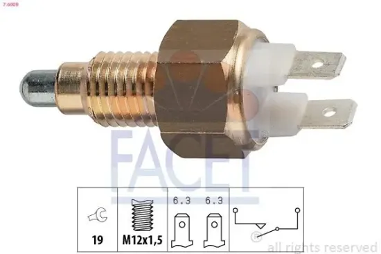 Schalter, Rückfahrleuchte FACET 7.6009 Bild Schalter, Rückfahrleuchte FACET 7.6009