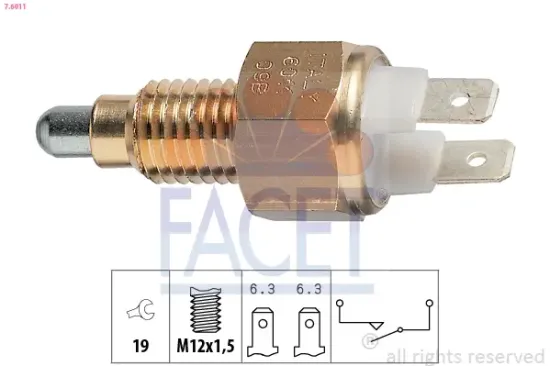 Schalter, Rückfahrleuchte FACET 7.6011 Bild Schalter, Rückfahrleuchte FACET 7.6011