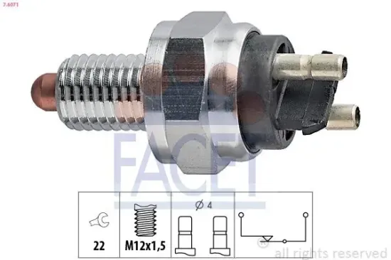 Schalter, Rückfahrleuchte FACET 7.6071 Bild Schalter, Rückfahrleuchte FACET 7.6071