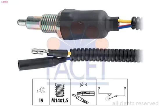 Schalter, Rückfahrleuchte FACET 7.6093 Bild Schalter, Rückfahrleuchte FACET 7.6093