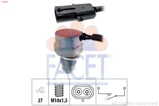 Schalter, Rückfahrleuchte FACET 7.6103 Bild Schalter, Rückfahrleuchte FACET 7.6103