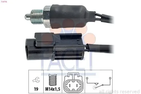 Schalter, Rückfahrleuchte FACET 7.6116 Bild Schalter, Rückfahrleuchte FACET 7.6116