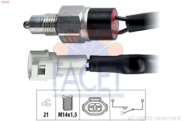 Schalter, Rückfahrleuchte FACET 7.6119