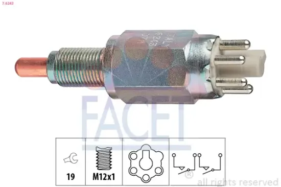 Schalter, Rückfahrleuchte FACET 7.6243 Bild Schalter, Rückfahrleuchte FACET 7.6243