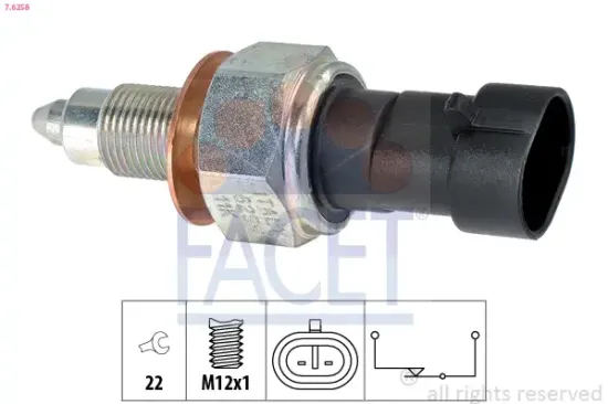 Schalter, Rückfahrleuchte FACET 7.6258 Bild Schalter, Rückfahrleuchte FACET 7.6258