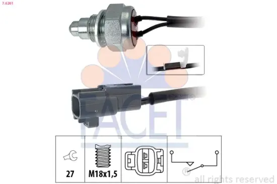 Schalter, Rückfahrleuchte FACET 7.6261 Bild Schalter, Rückfahrleuchte FACET 7.6261