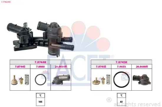 Thermostat, Kühlmittel FACET 7.7962KK Bild Thermostat, Kühlmittel FACET 7.7962KK