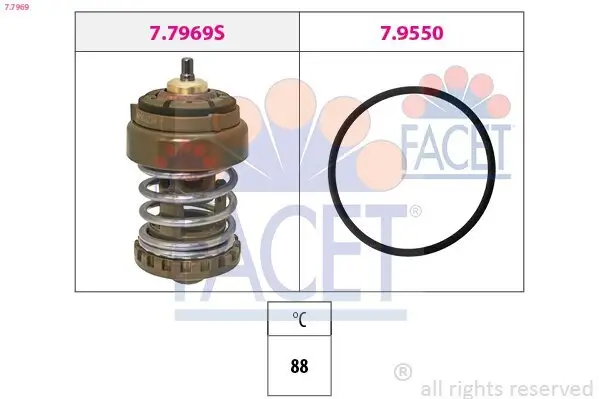 Thermostat, Kühlmittel vorne FACET 7.7969
