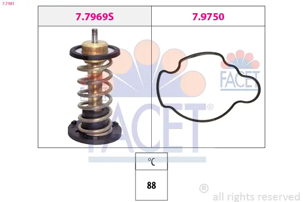 Thermostat, Kühlmittel FACET 7.7981