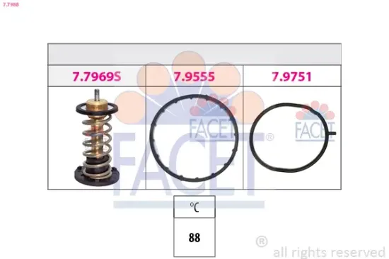 Thermostat, Kühlmittel FACET 7.7988 Bild Thermostat, Kühlmittel FACET 7.7988