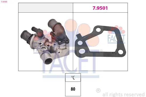 Thermostat, Kühlmittel FACET 7.8100
