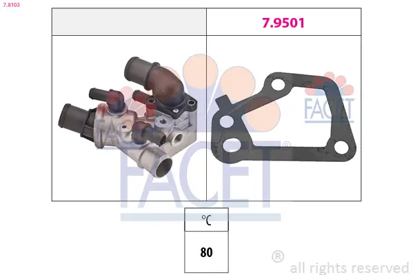 Thermostat, Kühlmittel FACET 7.8103