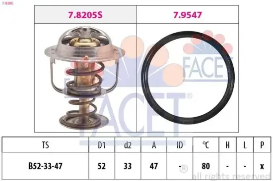 Thermostat, Kühlmittel FACET 7.8205 Bild Thermostat, Kühlmittel FACET 7.8205