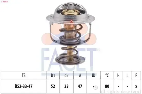 Thermostat, Kühlmittel FACET 7.8205S Bild Thermostat, Kühlmittel FACET 7.8205S