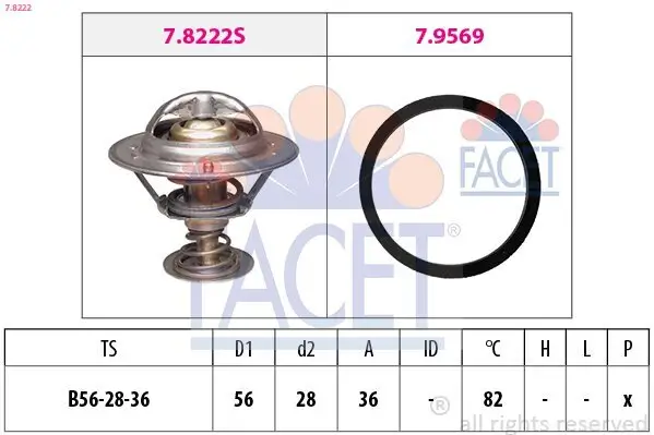 Thermostat, Kühlmittel FACET 7.8222