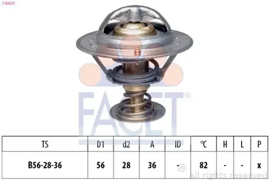 Thermostat, Kühlmittel FACET 7.8222S Bild Thermostat, Kühlmittel FACET 7.8222S