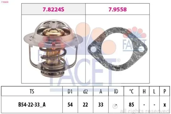 Thermostat, Kühlmittel FACET 7.8224 Bild Thermostat, Kühlmittel FACET 7.8224