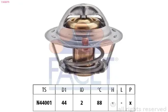 Thermostat, Kühlmittel FACET 7.8227S Bild Thermostat, Kühlmittel FACET 7.8227S