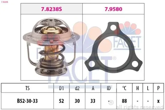 Thermostat, Kühlmittel FACET 7.8238 Bild Thermostat, Kühlmittel FACET 7.8238