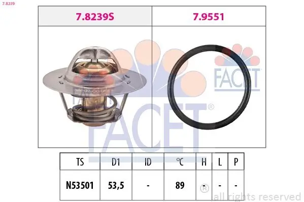 Thermostat, Kühlmittel FACET 7.8239