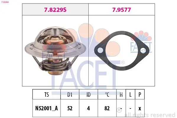 Thermostat, Kühlmittel FACET 7.8244