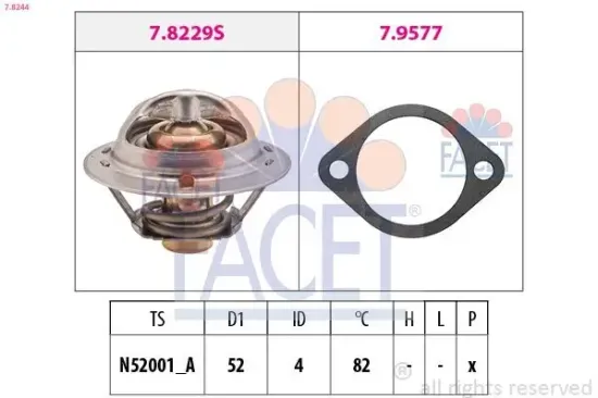 Thermostat, Kühlmittel FACET 7.8244 Bild Thermostat, Kühlmittel FACET 7.8244