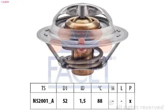 Thermostat, Kühlmittel FACET 7.8266S Bild Thermostat, Kühlmittel FACET 7.8266S