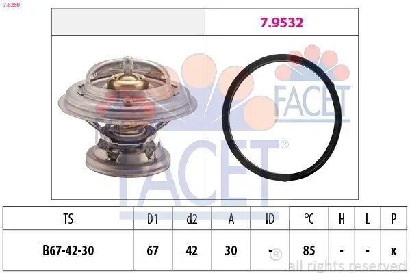 Thermostat, Kühlmittel FACET 7.8280