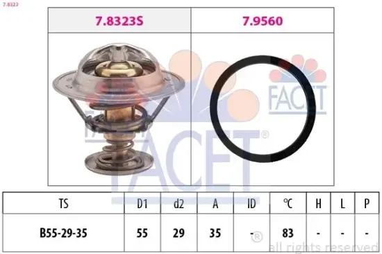 Thermostat, Kühlmittel FACET 7.8323 Bild Thermostat, Kühlmittel FACET 7.8323