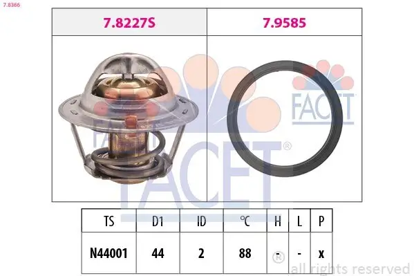 Thermostat, Kühlmittel FACET 7.8366