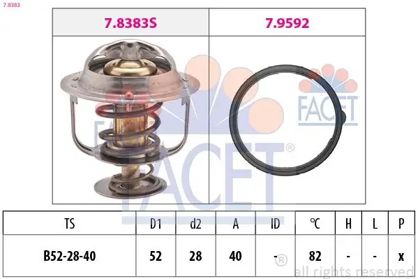 Thermostat, Kühlmittel FACET 7.8383