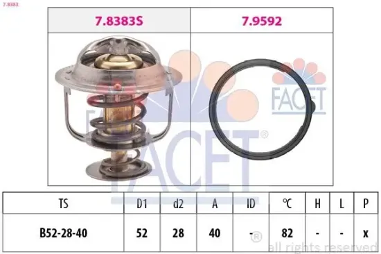 Thermostat, Kühlmittel FACET 7.8383 Bild Thermostat, Kühlmittel FACET 7.8383