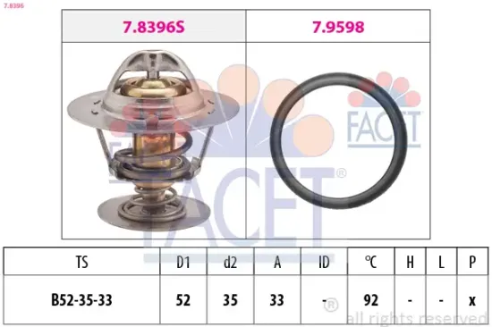 Thermostat, Kühlmittel FACET 7.8396 Bild Thermostat, Kühlmittel FACET 7.8396