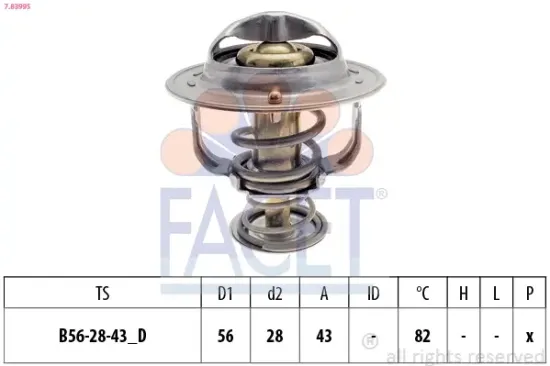 Thermostat, Kühlmittel FACET 7.8399S Bild Thermostat, Kühlmittel FACET 7.8399S